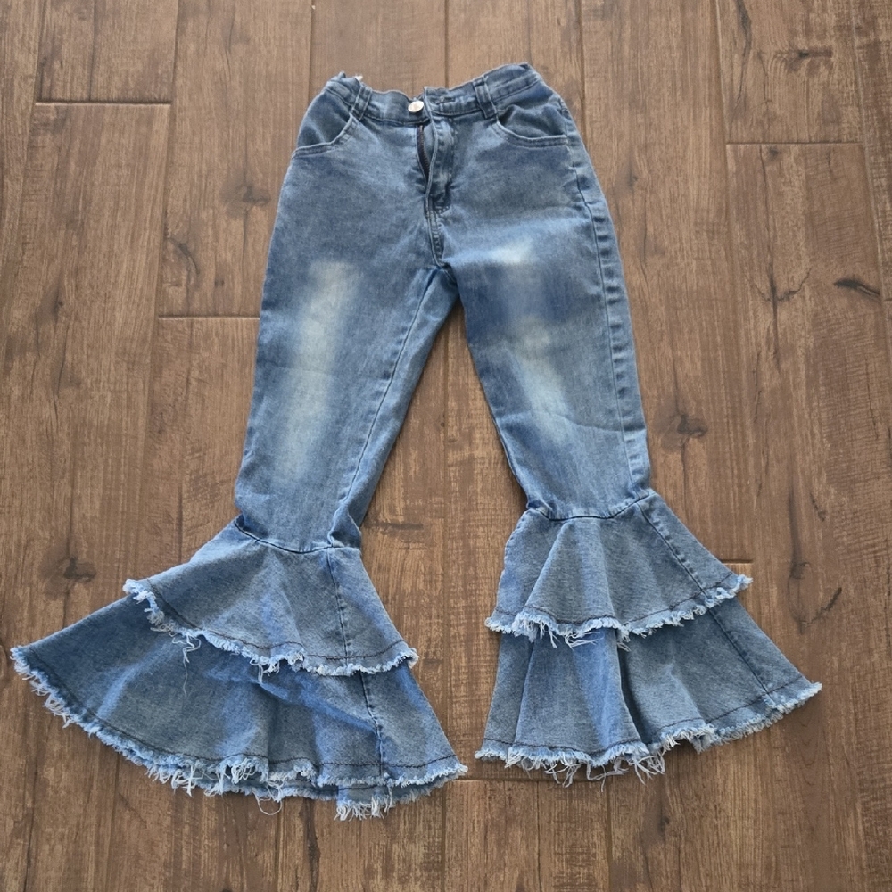 Flared Blue Denim Jeans